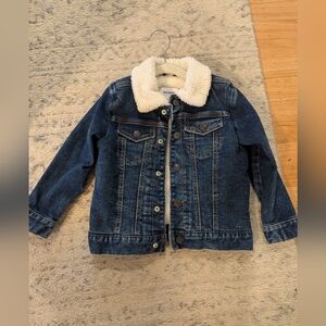 Kids Denim Jacket with Sherpa Collar